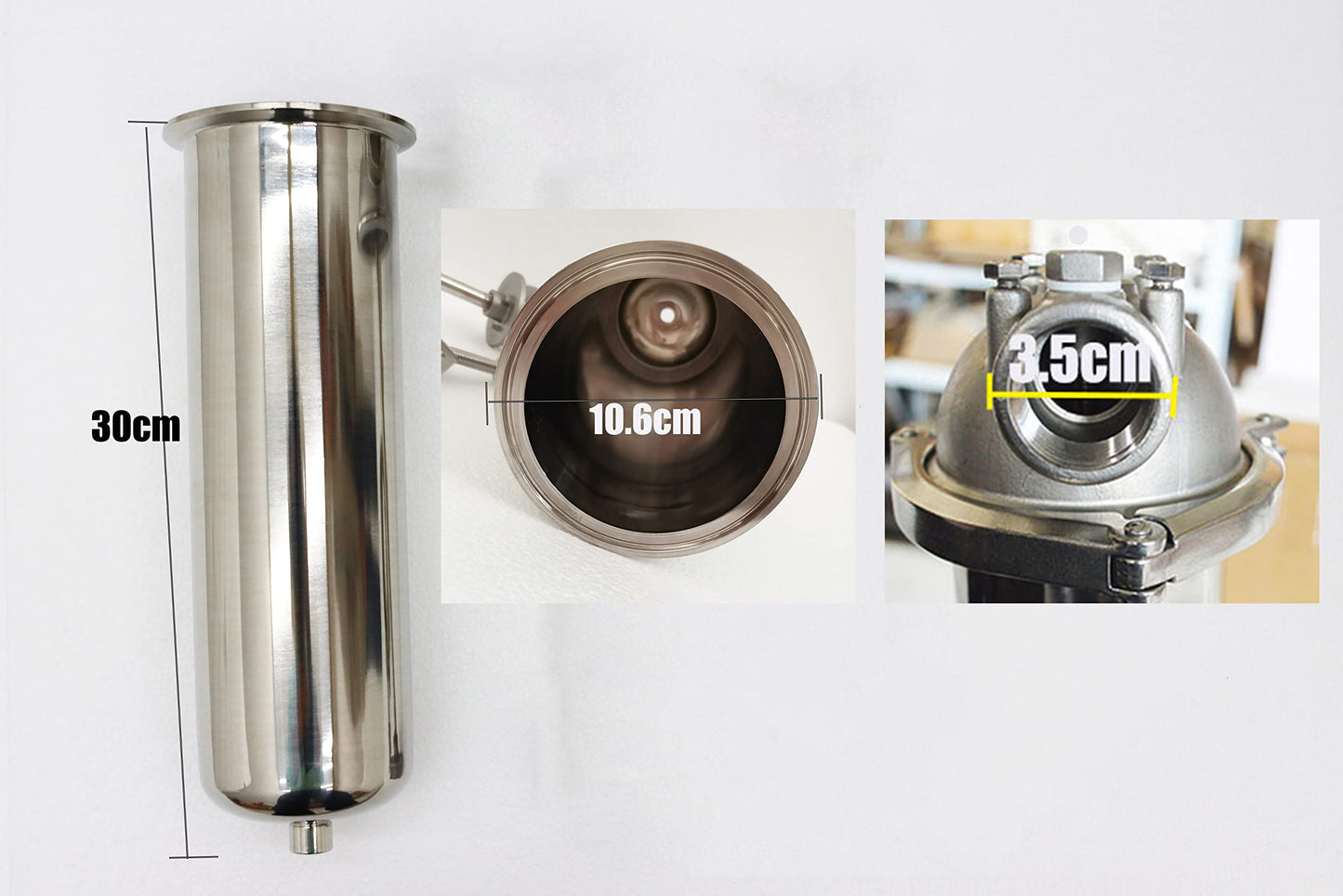 INTBUYING 304 Stainless Steel 10KG High Pressure Water Filter Housing for 10’’L cartridges Filter,3/4in NPT Inlet and Outlet with Bracket and Drain Valve Heavy Duty Water Filter System