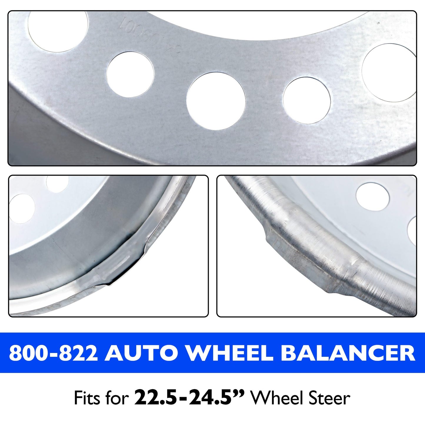 Misakomo 800-822 Wheel Balancers Fit for 22.5-24.5" Wheels, Automatic Steer Wheel Balancers for Heavy Duty Semi Trucks 2PCS Aluminum