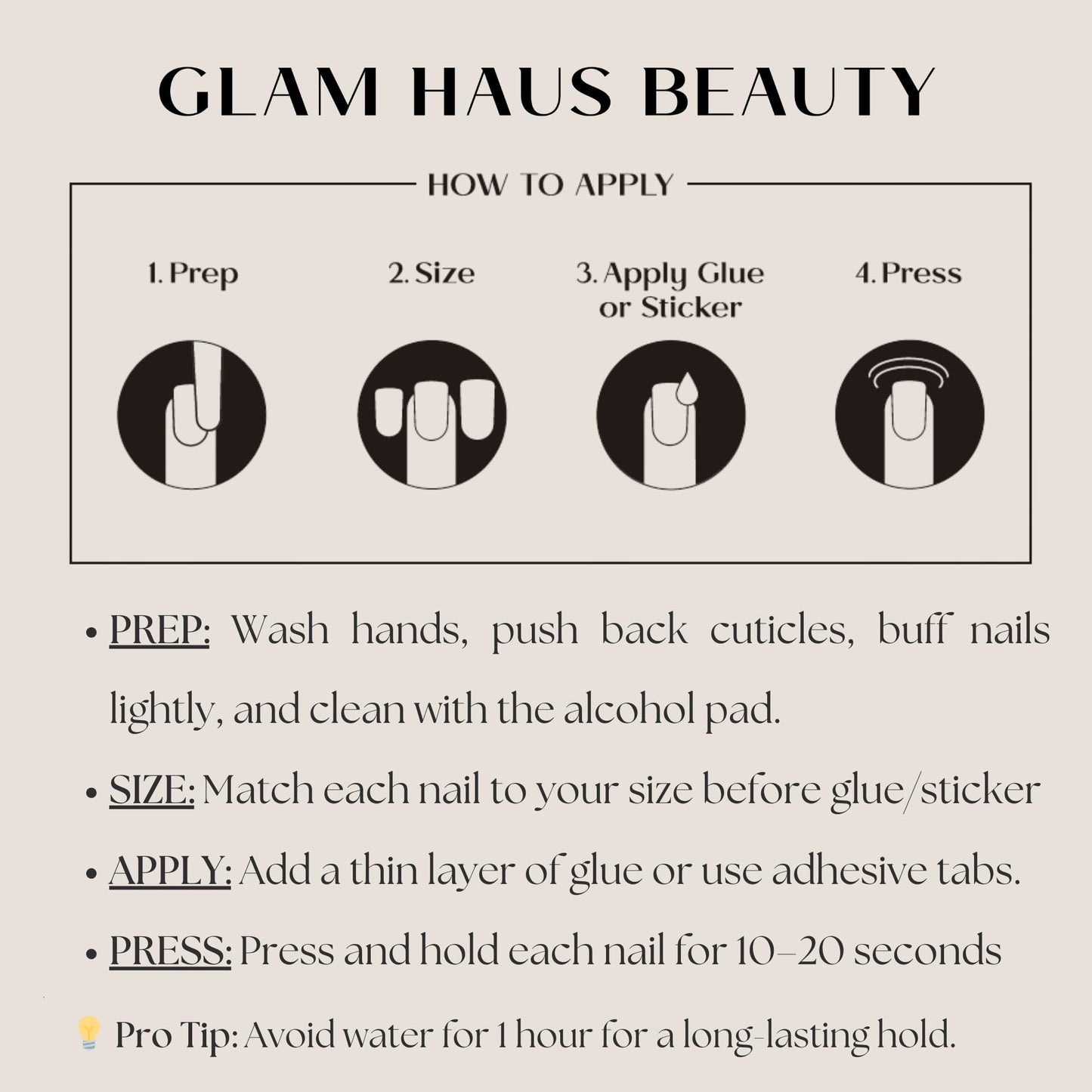 Glam Haus Beauty Press On Nails Seduction | Short Square Fiery Red Glossy Finish Salon Quality | 16 Sizes - 32 Nail Kit with Glue & Adhesive Tabs
