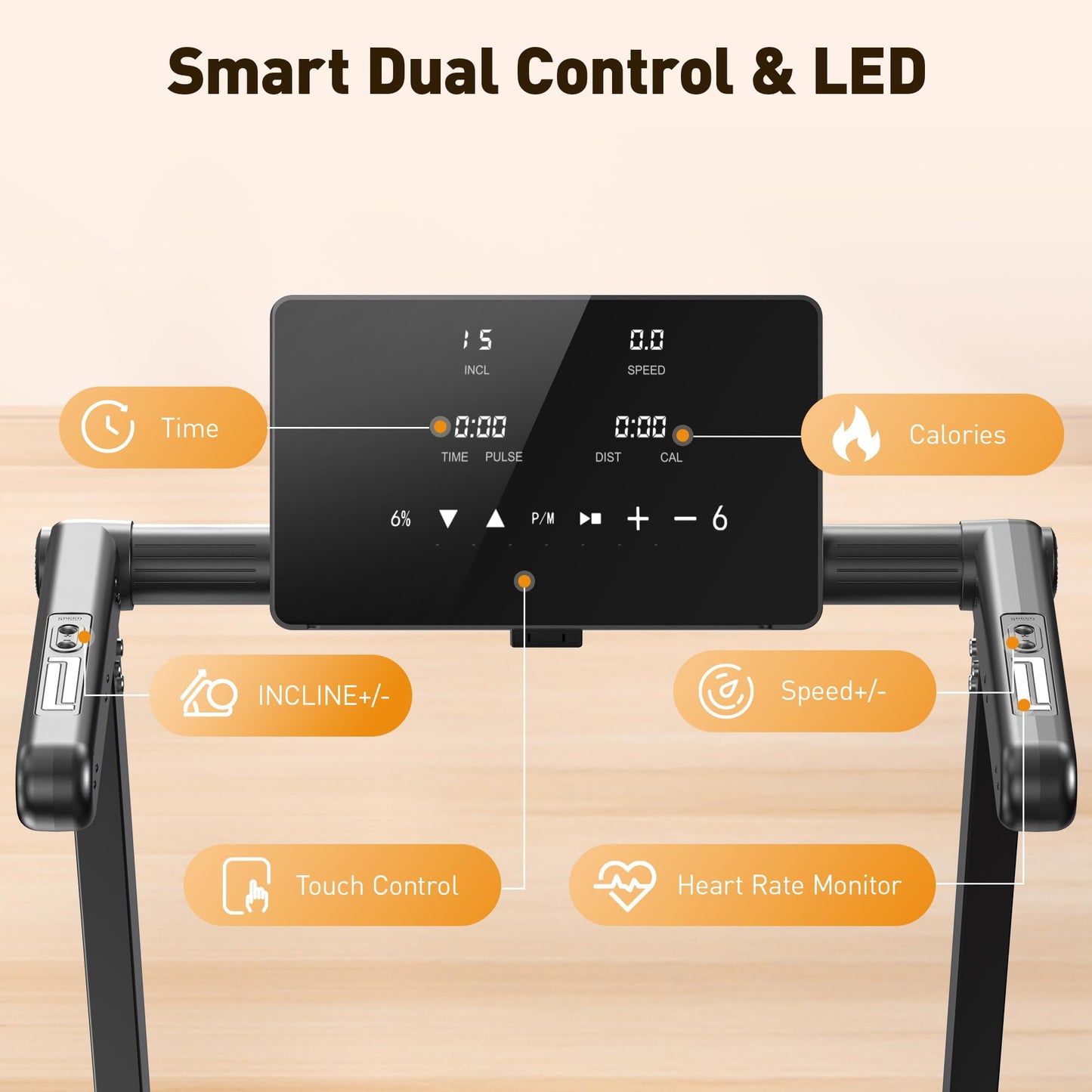 JAGJOG Treadmill for Home with Auto Incline, 3.5-4.5 HP Foldable Running Machine, 12 HIIT Programs,14"- 18" Wide LED Touchscreen, Smart App & Heart Rate, 300-400LBS Capacity, Fully Assembly