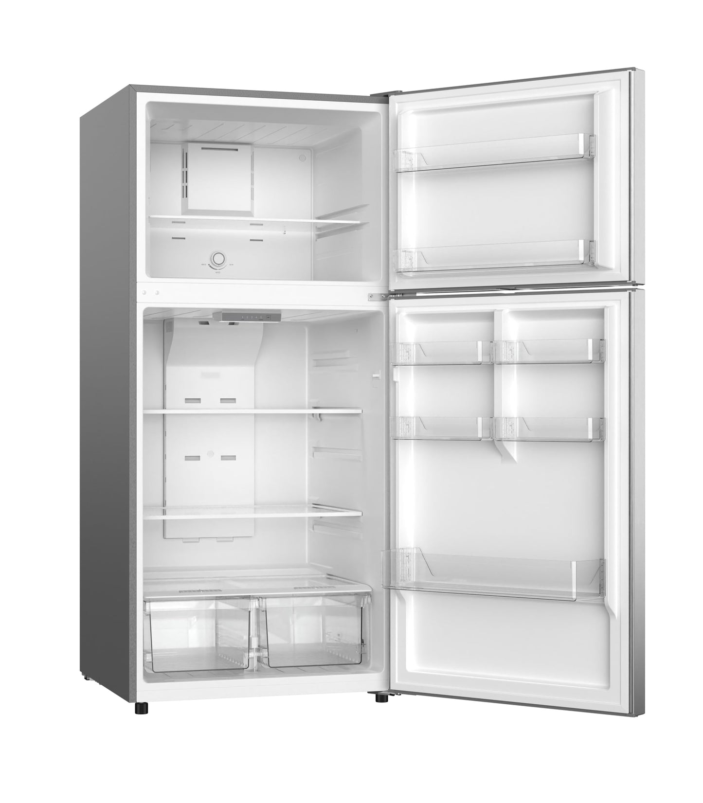HAMILTON BEACH, Frost Free Top Mount 2 Door Apartment Size Refrigerator with Freezer, STAINLESS, 18 CU FT