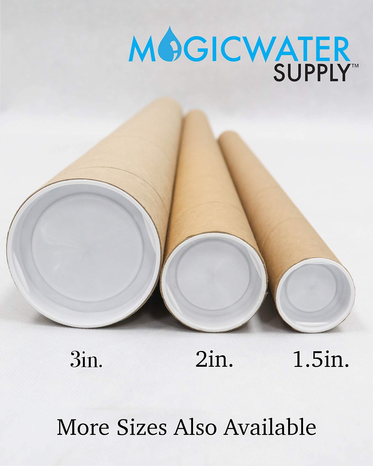 MagicWater Supply Mailing Tube - 3 in x 24 in - Kraft - 10 Pack - for Shipping and Storage of Posters, Arts, Crafts, and Documents