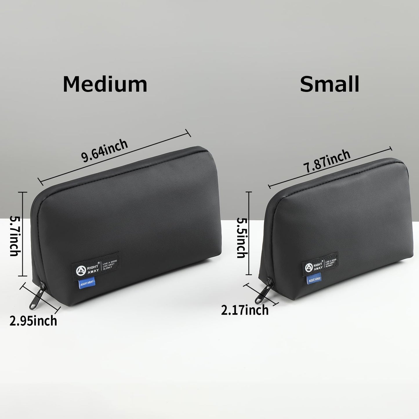 RIGHT AWAY Travel Tech Pouch，Waterproof Cord Case，Electronics Organizer Travel Case，Cable Organizer Storage Bag For Phone, Charger, Accessories(BLACK)
