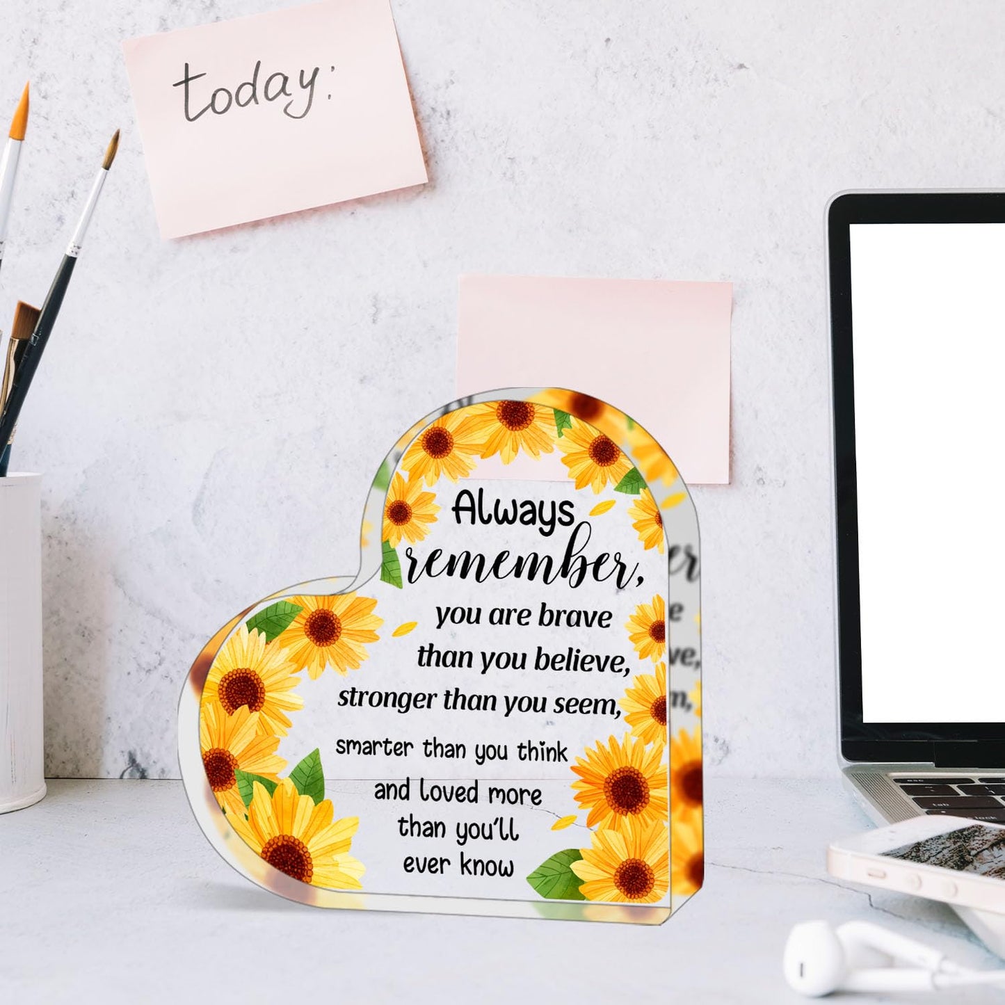 Positive Decor Motivational Gifts,Inspirational Encouragement Gifts for Friend Coworker, Positive Cheerful Mindset Gifts Good Vibes Decor for Home Office,Remember