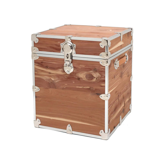 Rhino Trunk & Case Knotty Cedar Chest – End Table Storage Box, Coffee Table, End of Bed Trunk or Entryway Storage Bench – 20"x20"x24" USA-Made, Furniture Grade, Heirloom Aesthetic – Strong and Secure