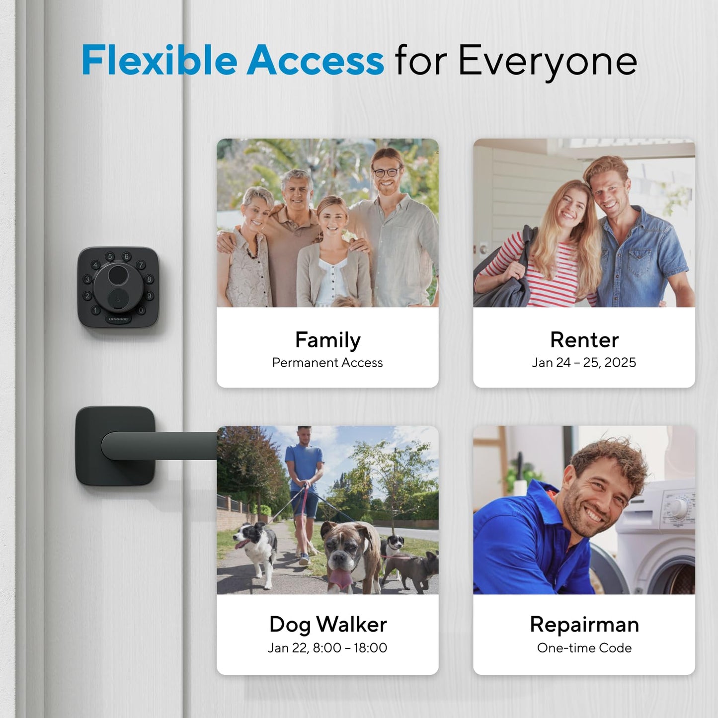 ULTRALOQ Bolt SE Smart Lock, Built-in Wi-Fi, Matter Over Thread, Works with Apple Home, Alexa, Google, 7-in-1 Keyless Entry Deadbolt with Fingerprint ID, App, Keypad, Remote Control, 18 Months Battery
