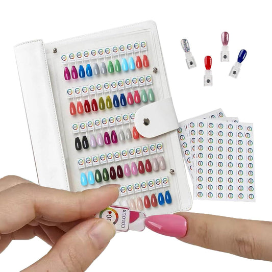 Misforu 120 Magnetic Nail Color Book,Nail Swatch Book with 120 Tips & 01-120 Number Labels Salon Color Display for Nail Polish Art Design & Storage (Magnetic Nail Swatch Book)
