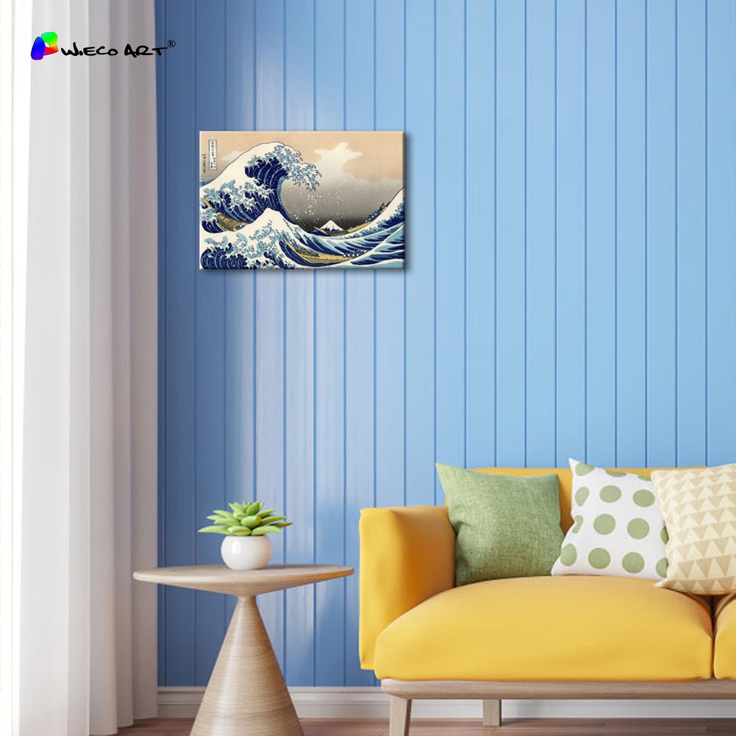 Wieco Art Canvas Prints Wall Art Ocean Beach Picture Paintings for Home Office Decorations Wall Decor Great Wave of Kanagawa Katsushika Hokusai Modern Stretched and Framed Landscape Sea Artwork