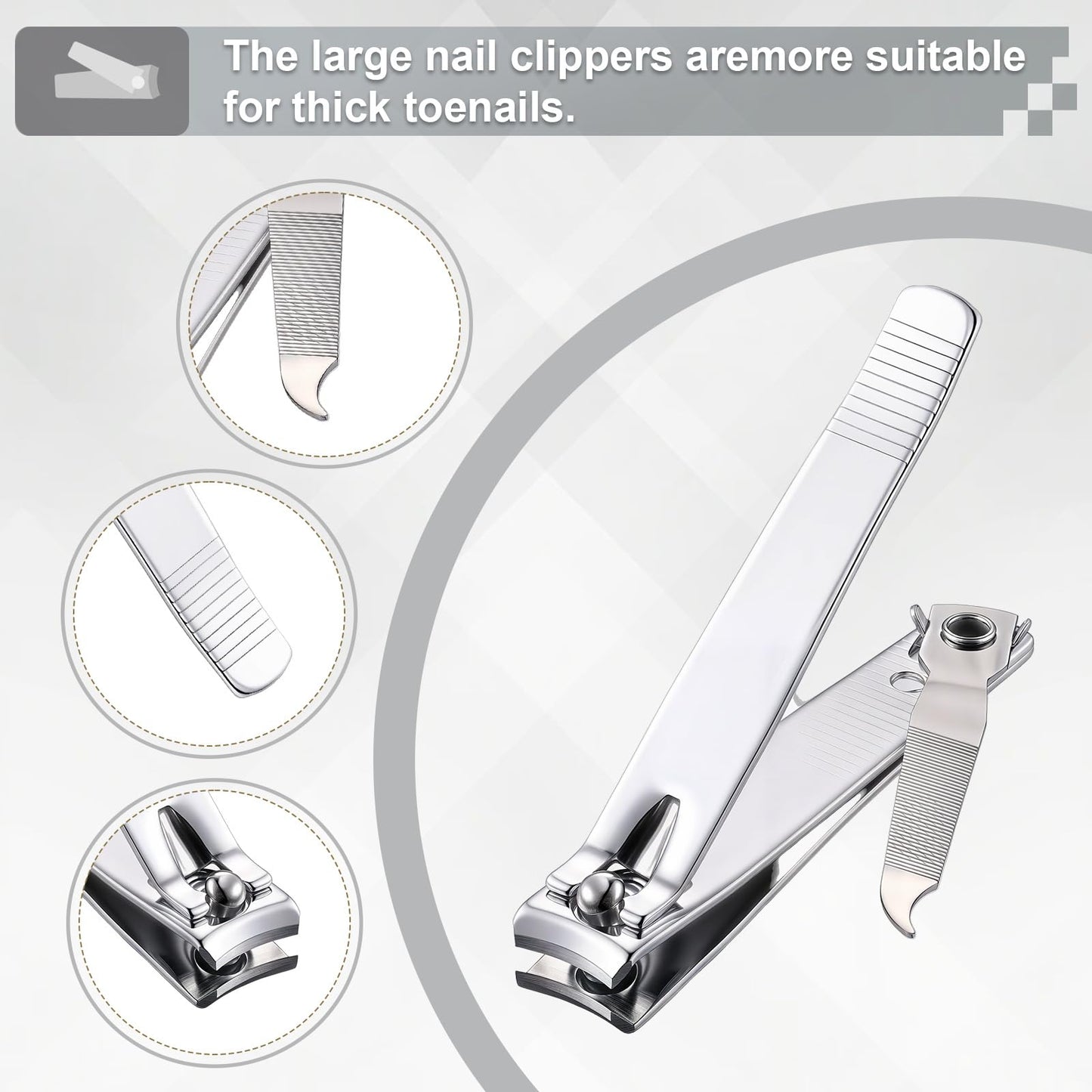 Bememo 24 Pcs Stainless Nail Clippers Set 2 Sizes Fingernail and Toenail Clippers with Chain Nail Cutter Tool Set Portable Travel Manicure Kit for Men Women Homeless Care Package Supplies(Silver)