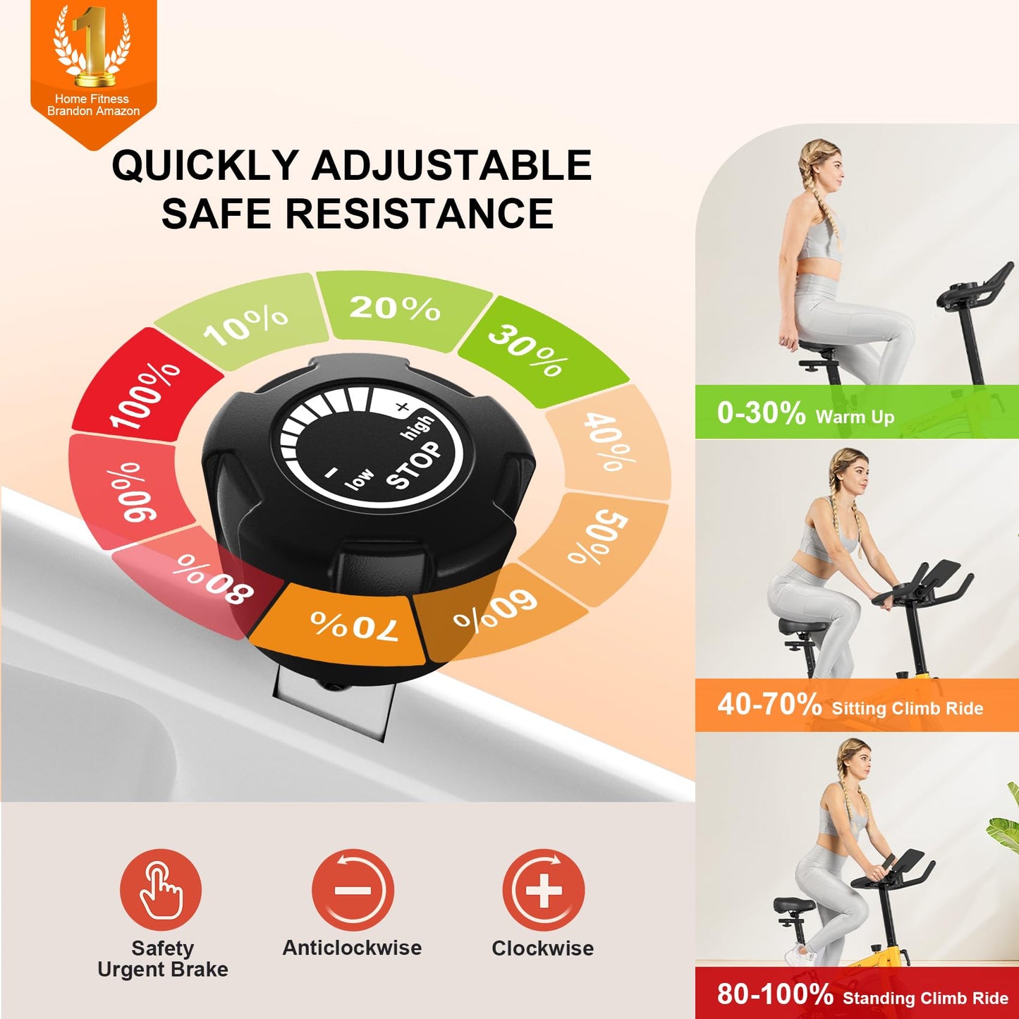 Exercise Bikes for Home,Indoor Cycling Bike with Adjustable Friction,Brake Pad Resistance Silent Belt Drive,330lbs Weight Capacity &Upgraded Version Seat for Home Cardio&Weight Loss(Classical Exercise Bikes Plus)