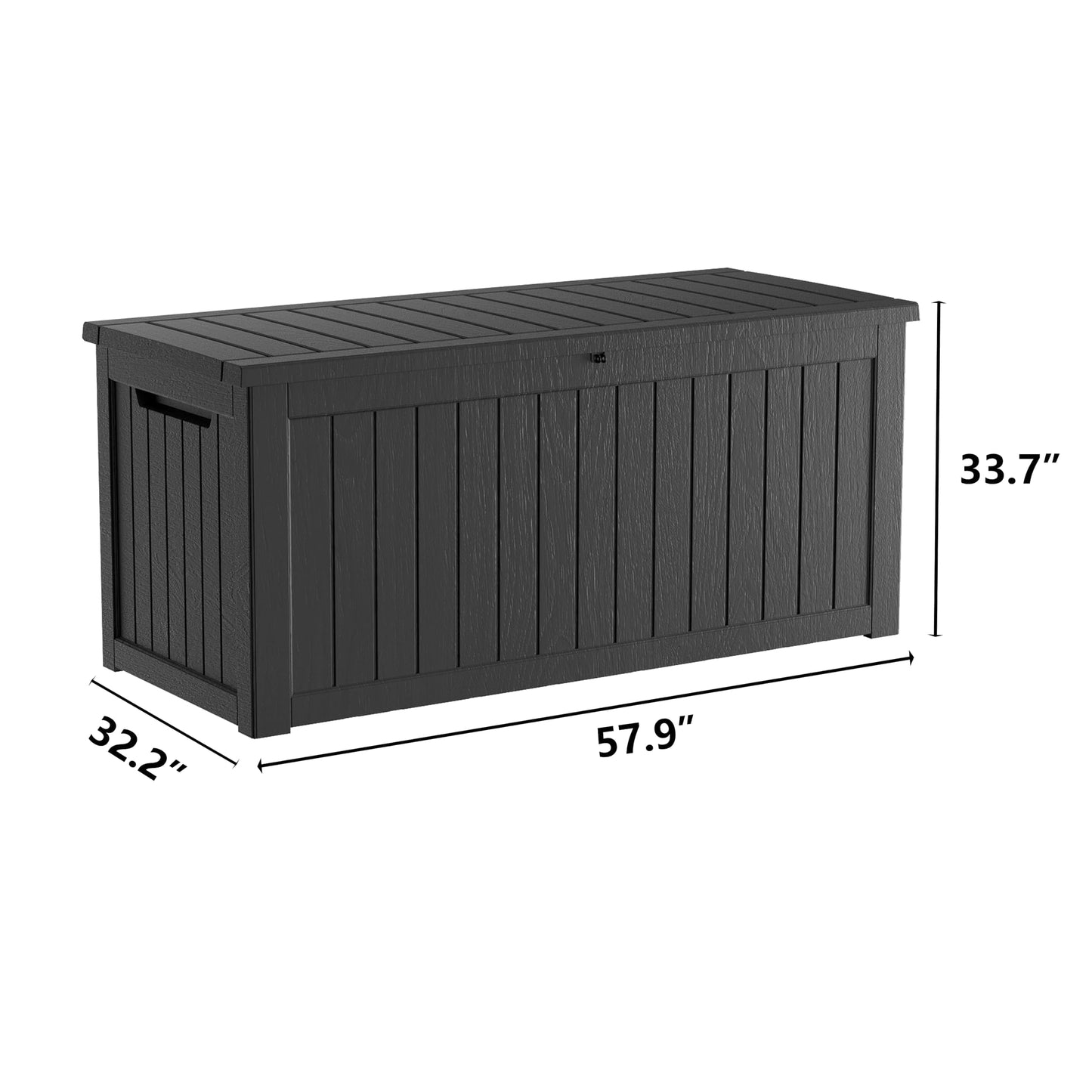 PATIOEASY Outdoor Storage Box 275GAL Waterproof Resin Deck Box,Pool Accessories Supplies，UV-Resistant Lockable Package Delivery Bin for Garden Tools,Large Patio Outside Cushions,Chest,Furniture,Black