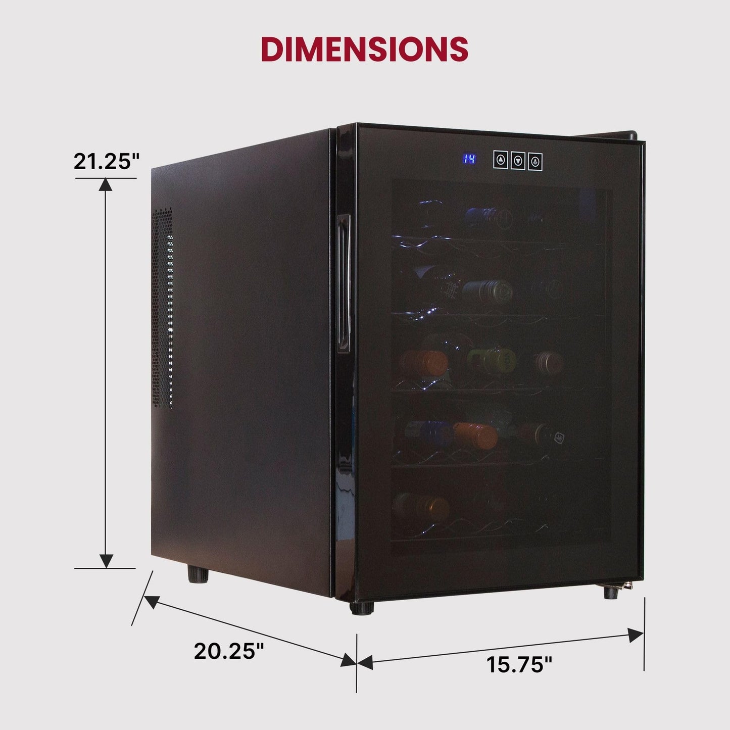 Koolatron Urban Series 20 Bottle Wine Cooler, Black Thermoelectric Wine Fridge, Freestanding Wine Refrigerator for Home Bar, Small Kitchen, Apartment, Condo, Cottage, RV