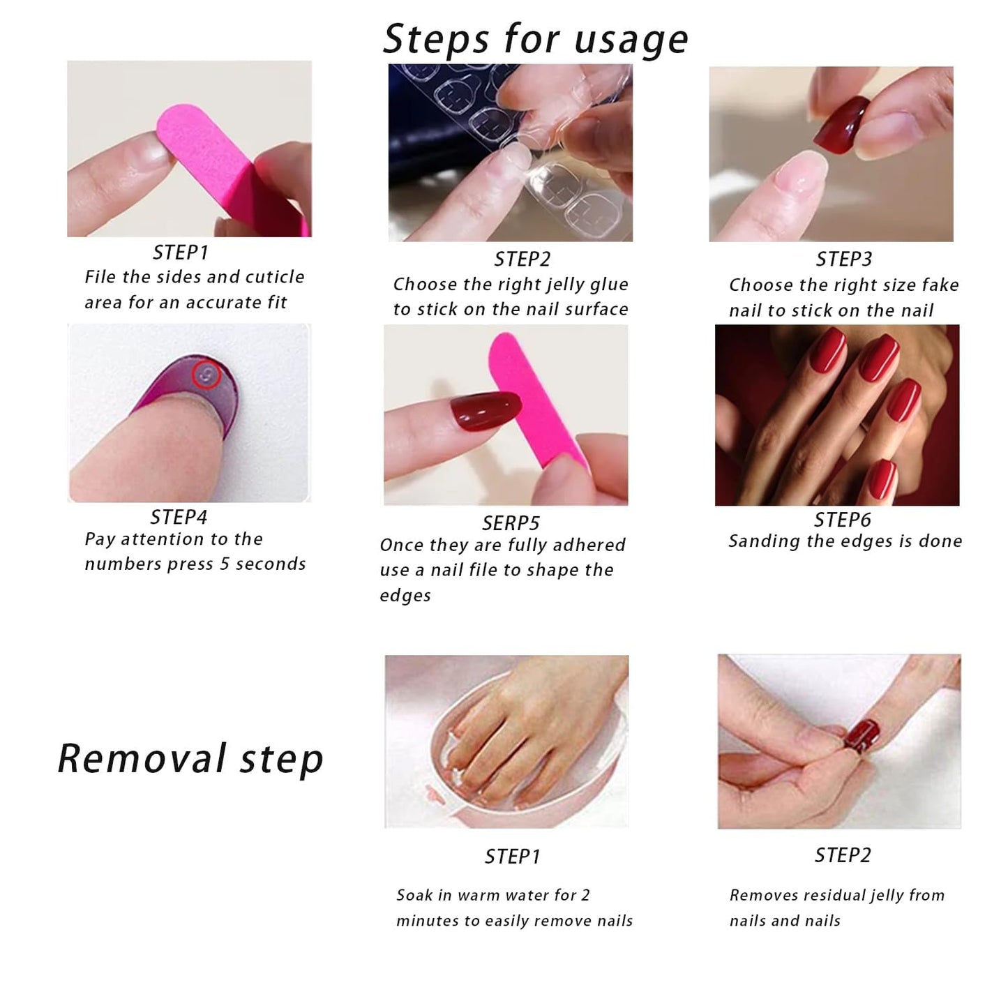 Christmas Press on Nails Winter Snowflake Fake Nails Short Square Xmas False Nail Glossy Reusable Artificial Stick on Nail for Women DIY Manicure 24 Pcs