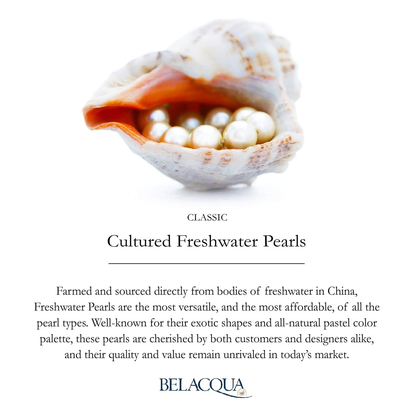 Belacqua 14K Gold 5.0-6.0mm Freshwater Pearl 18" Necklace Bracelet Stud Earrings Set for Women | Jewelry for Her | Gift Box Included