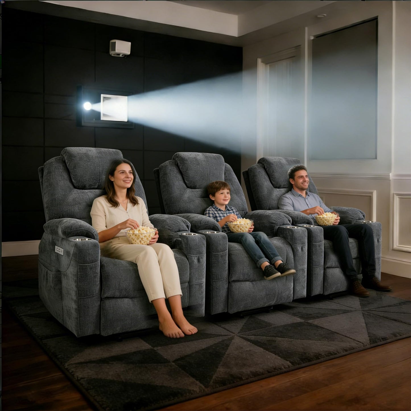RHHVVR Electric Lift Recliner Chair, Overstuffed Zero-Gravity Recliner with Assisted Standing, Extra Wide Sofa with 8-Point Vibration Massage & Lumbar Heating, Medium-Soft, Grey