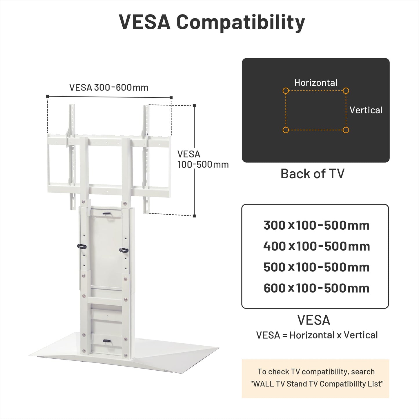 WALL V4 | Sleek Shallow Floor TV Stand for Extra Large 50-100 Inch | Satin White | for Large Screens | Living Room and Bedroom, Space Saving, Adjustable Mount, No Drill, Japan-Engineered Design
