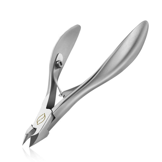 FERYES Cuticle Clippers 1/2 Jaw - Professional Cuticle Cutter Nail Cuticle Remover Tool, Nail Skin Clipper Hangnail Trimmer - Silver