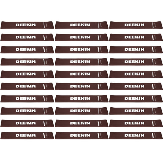 DEEKIN 30 Pcs Resistance Bands Bulk Resistance Loop Elastic Exercise Bands Exercise Equipment for Women Men Home Pilates, Fitness, Gym, Yoga(Dark Brown,40-50 Lbs)