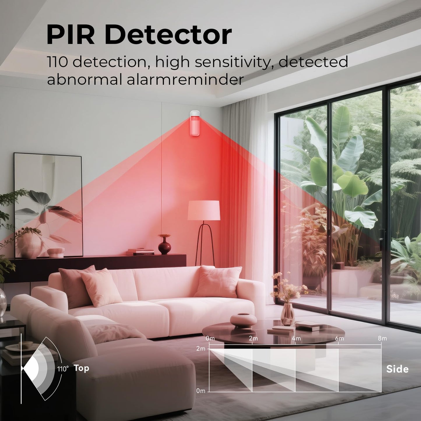 Hapippofa Alarm System for Home Security,9 Pieces Smart WiFi Door Alarm System with APP Alert,Window Motion Sensor Alarm,Remote Control, Loud Siren,Compatible with Alexa