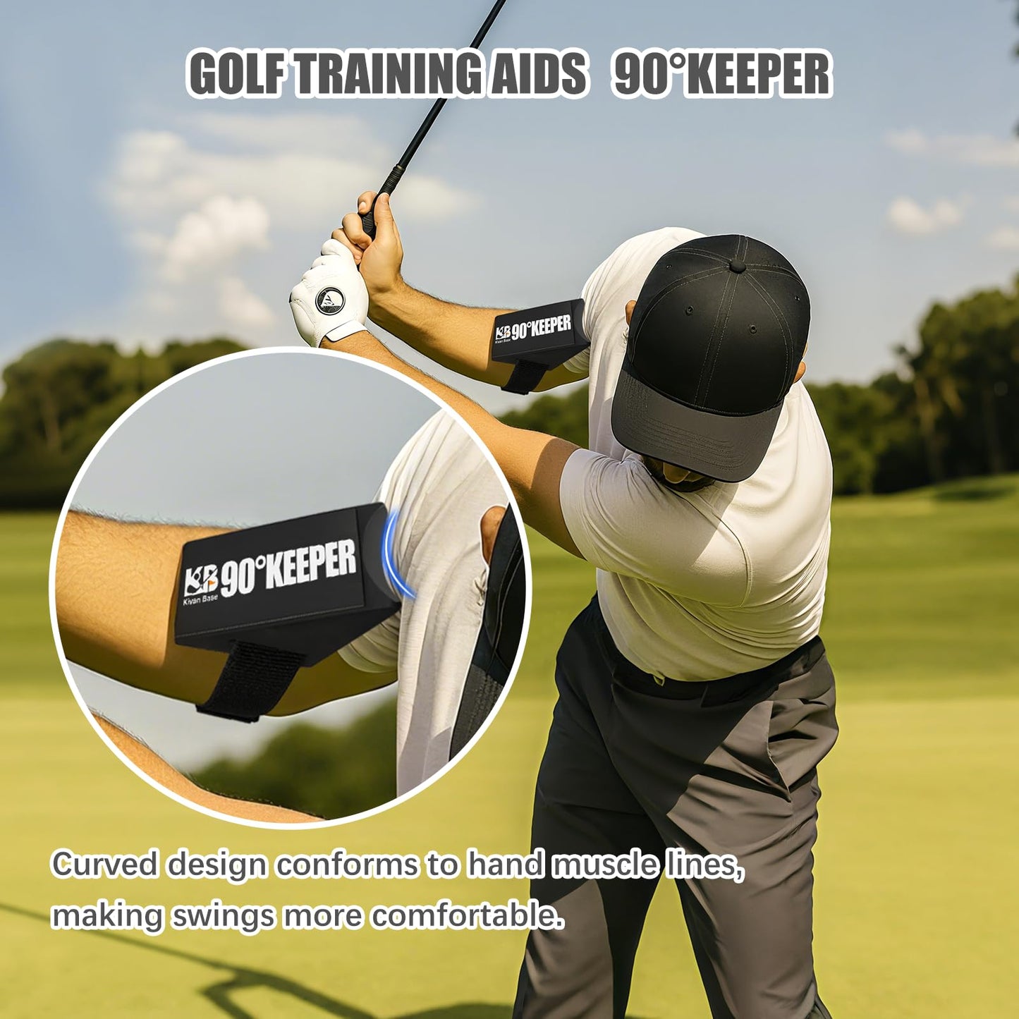 SPOFLY SKW Golf Swing Trainer Aid, 90° Keeper Posture Correction Tool, Professional Swing Accuracy Improvement Aid for Preventing Over Swinging, Portable Training Equipment for All Golfers