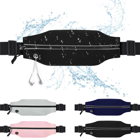 Jealkip Running Belt Fanny Pack for Men and Women Slim Running Bag Phone Holder Runner Money Belt Running Essentials Workout Fitness Black