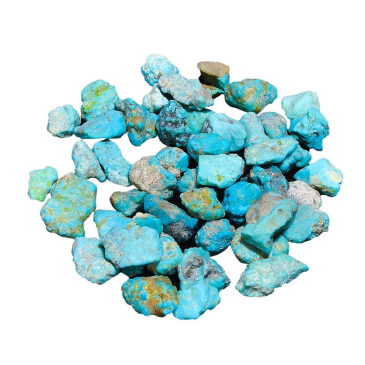 GEMKORA 25 cts, 4-5pcs, Genuine Raw Turquoise Stone, Loose Gemstone and Crystals, Wholesale Lot, Blue Rough Crystals, Turquoise Rock, Jewelry Making Supplies, DIY & Crafts [10-15 mm]