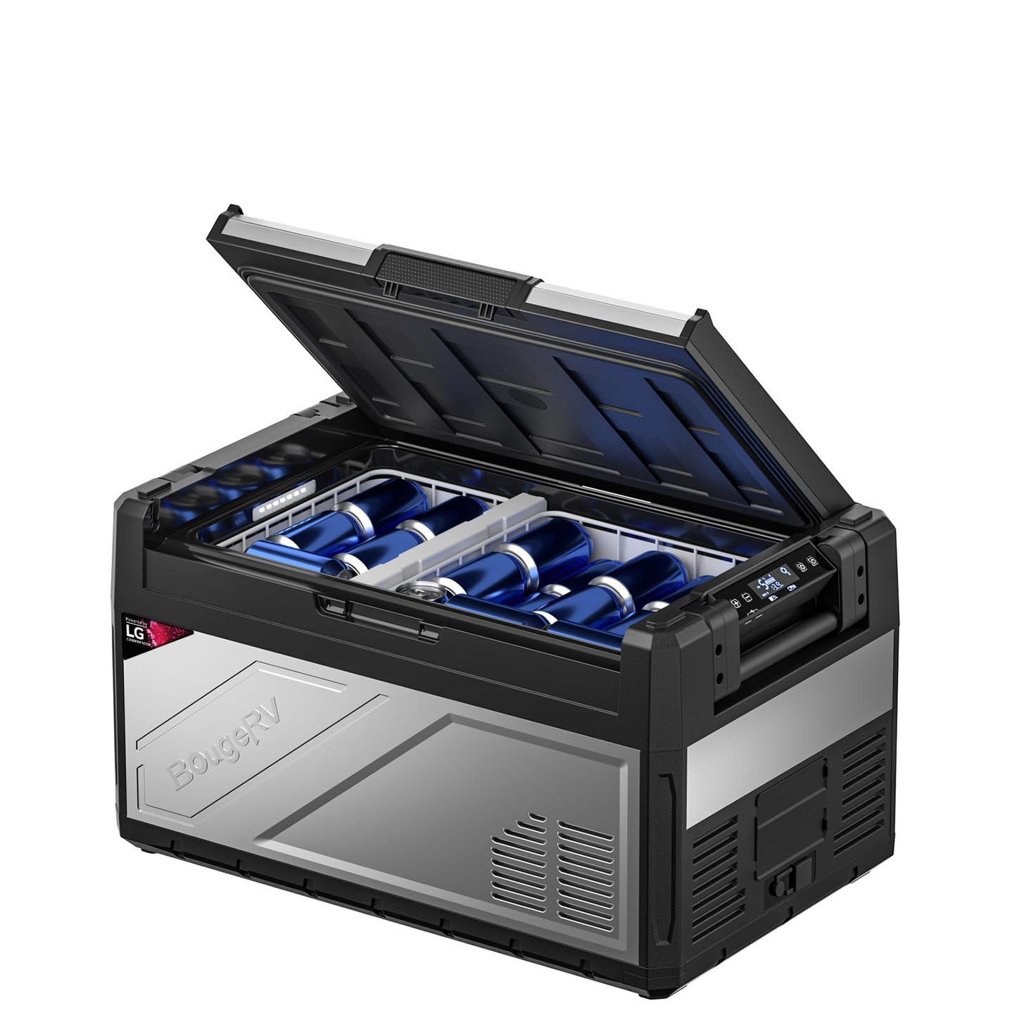 BougeRV 12 Volt Portable Refrigerator, 41 Quart Rocky V2.0 Dual Zone Car Fridge Freezer with APP Control, Compressor Cooler 12/24V DC, 110~240V AC for Overlanding, Camping, Travel, RV, Truck
