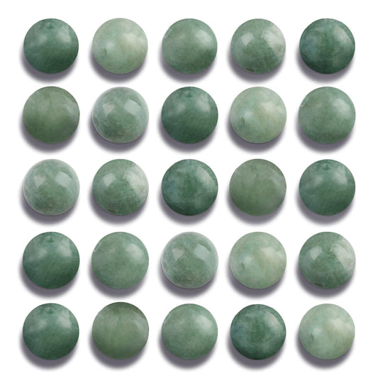 NITOPUPU 100Pcs 8mm Natural Smooth Burmese Jade Beads Round Loose Gemstone Stone Beads for Jewerly Making with Crystal Stretch Cord