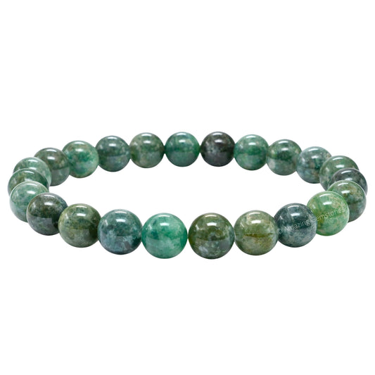 Amazing Gemstone Crystal Bracelet for Women Men's Gifts - Protection Healing Crystal Bracelet - 8mm Gemstone Beaded Stretchable Bracelet Pulseras Para Hombres Mujer Stocking Stuffers Mothers Day Gift (Moss Agate)