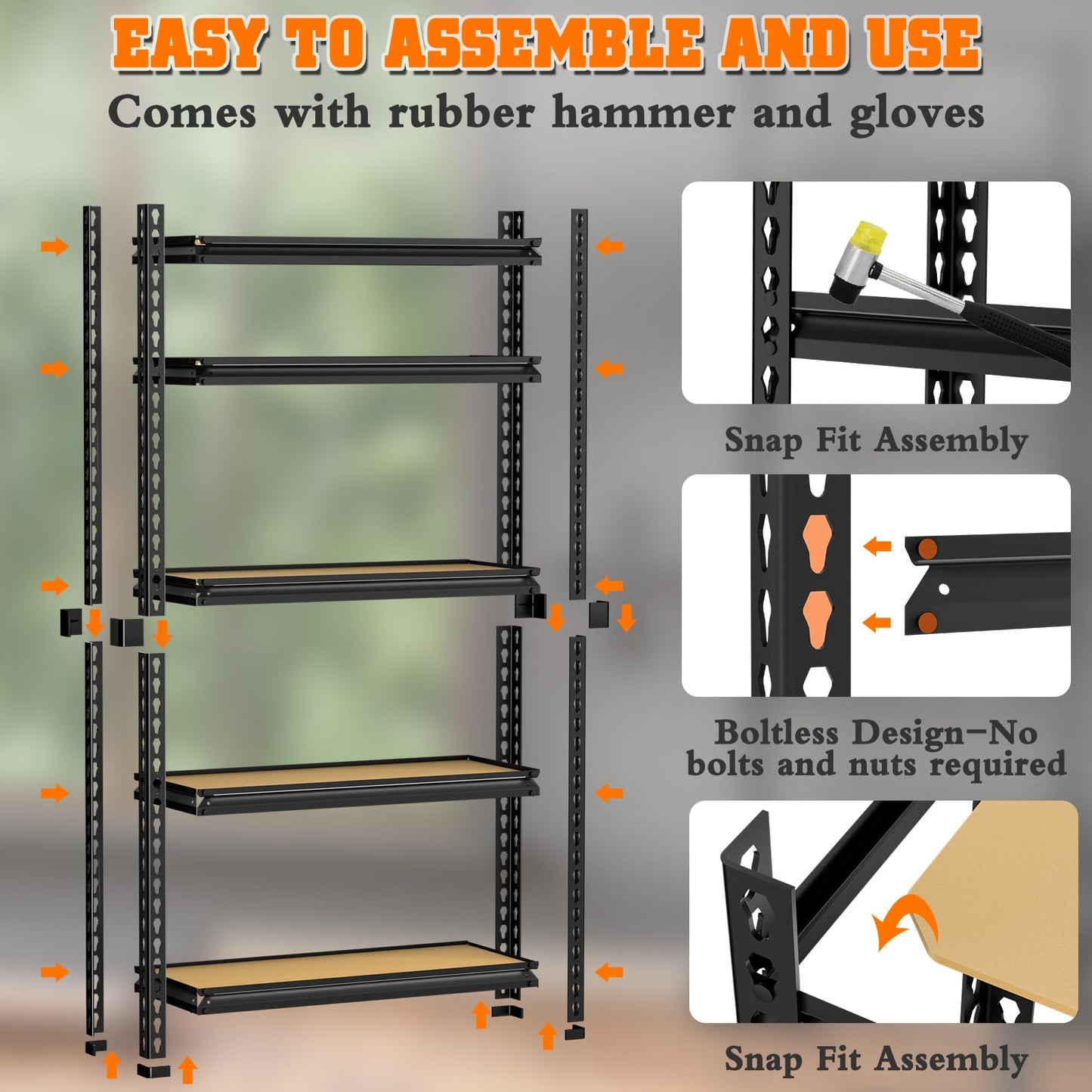 LEVELEVE 5-Tier Heavy Duty Storage Shelving Unit, 2000 lbs Capacity, Adjustable Metal Utility Shelf, 48" L x 18" W x 73" H for Garage, Kitchen, Pantry, Basement, Bathroom, Laundry,3 Pack