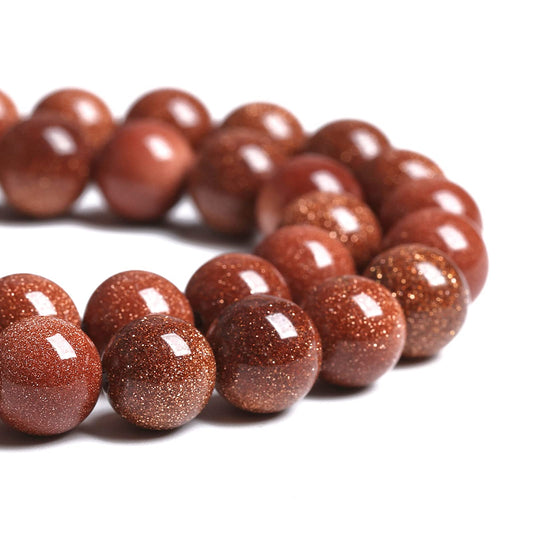 8MM 45PCS Golden Sandstone Spacer Loose Beads for Jewelry Making DIY Bracelet 1 Strand