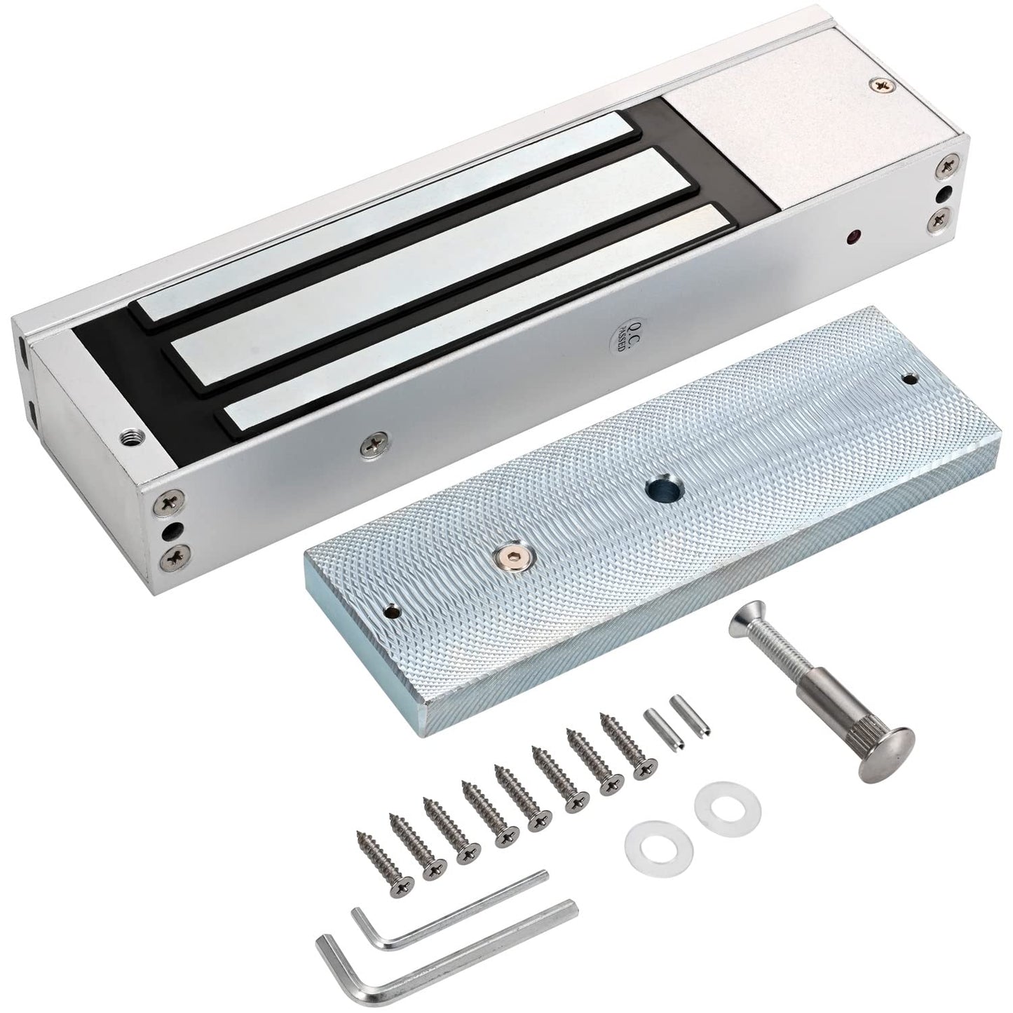Waterproof Fingerprint Door Access Control System kit, Includes a 1200LB Magnetic Lock,RFID keypad, remotes, exit Button, Entry keypad, and a 110V AC to 12V DC Power Supply (Fingerprint-1200LB Kits)