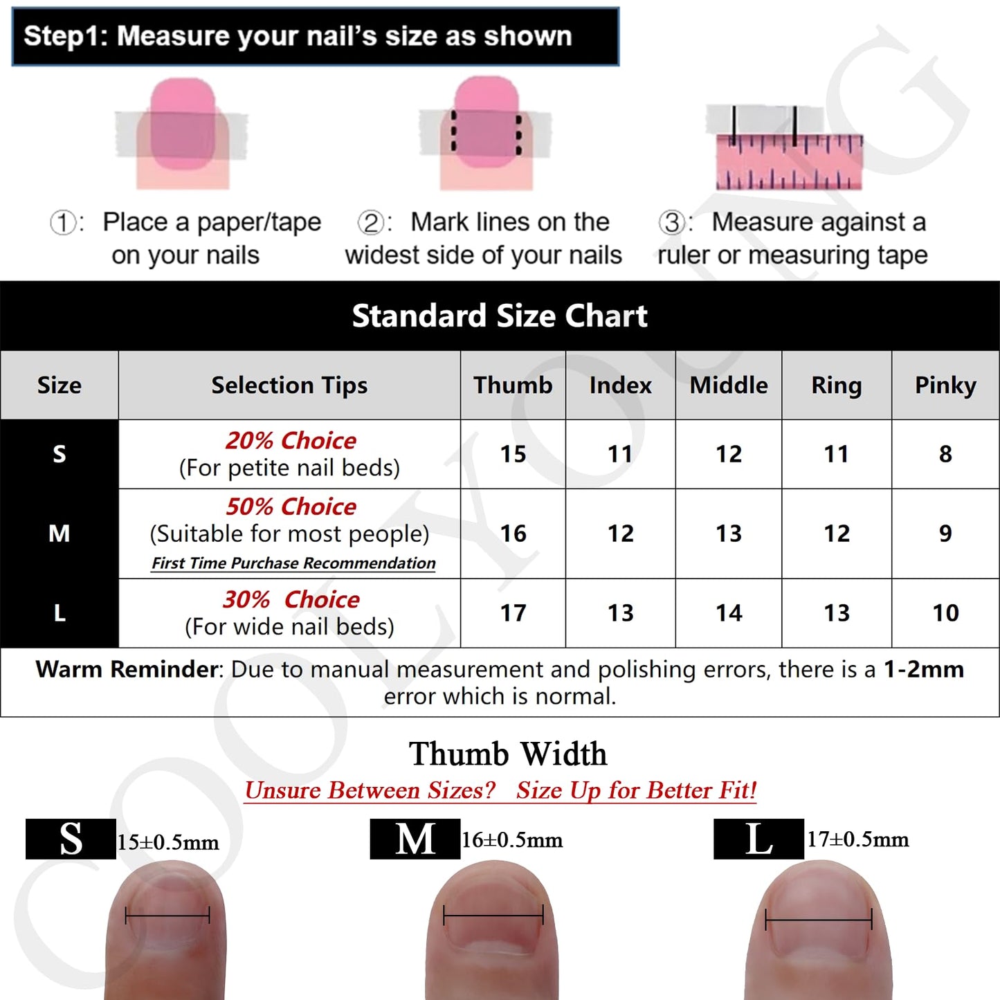 Homemade Press On Nails Fake Nails Coffin Press On Nails French Tip 3D Press On Nails Medium Nails Fake Acrylic Nails Thick Press On Nails Birthday Gifts For Women COOLYOUNG Nails, 10 PCS, Size M