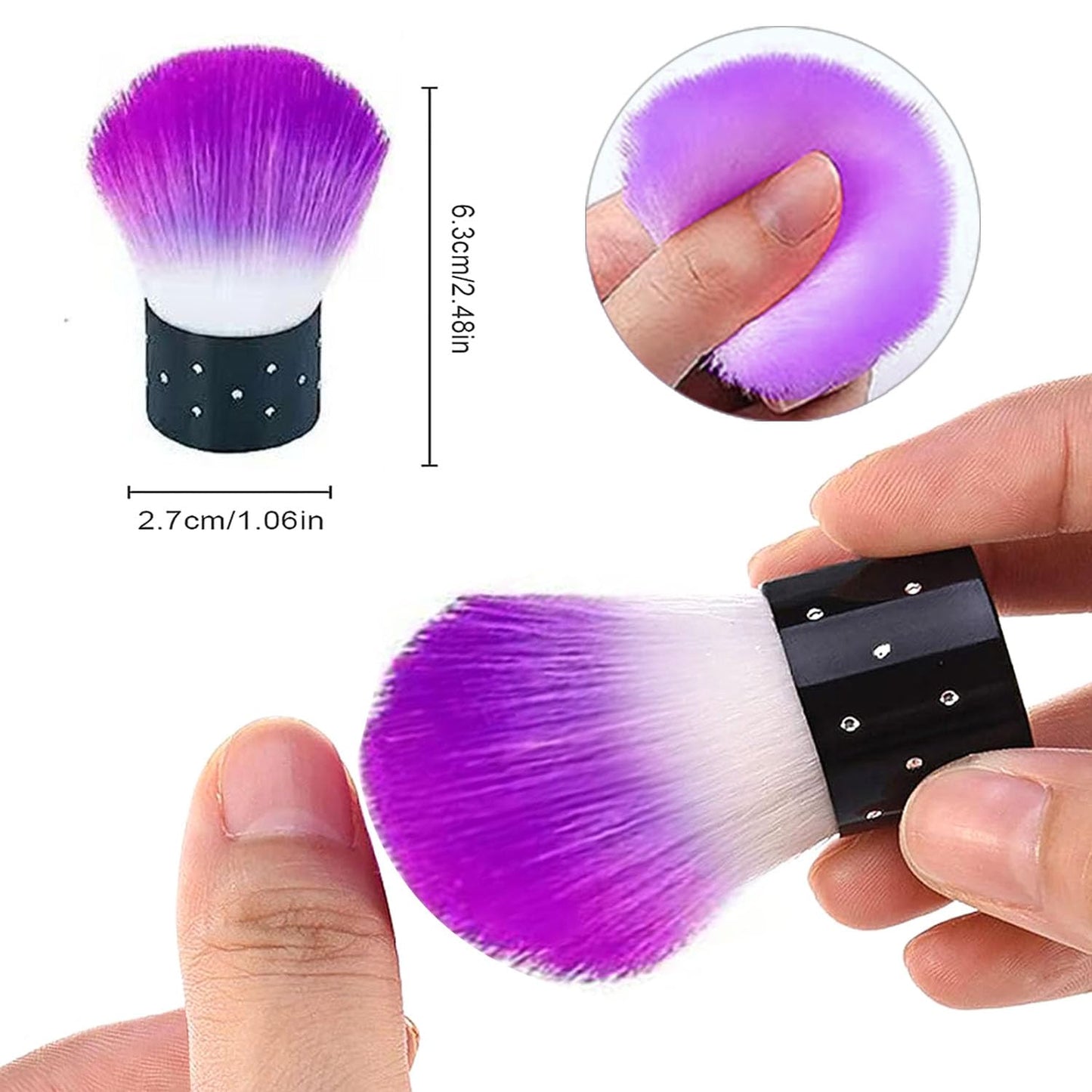 19Pcs Purple Nail Art Brush Set, Nail Brushes Kit with Acrylic Nail Brush, Gel Polish Brushes, Dotting Tools, Nail Dust Brush, Manicure Tool for Acrylic Powder Application, Sculpting & Cleaning