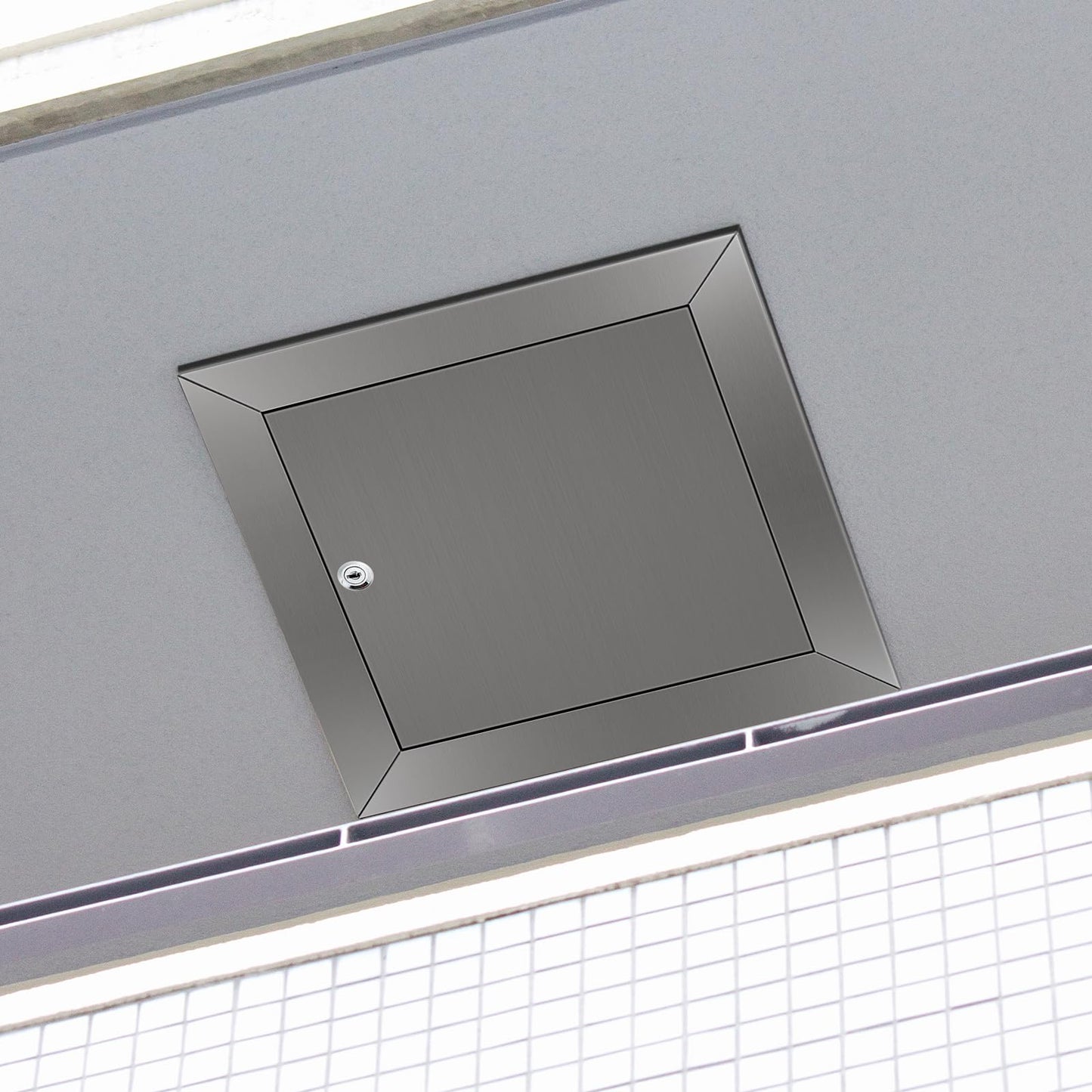 Frienda 2 Pcs 8 x 8 Inch Stainless Steel Metal Universal Access Door with Screwdriver Latch Wall Ceiling Mounted Door Access Panel for Drywall Plumbing Electrical