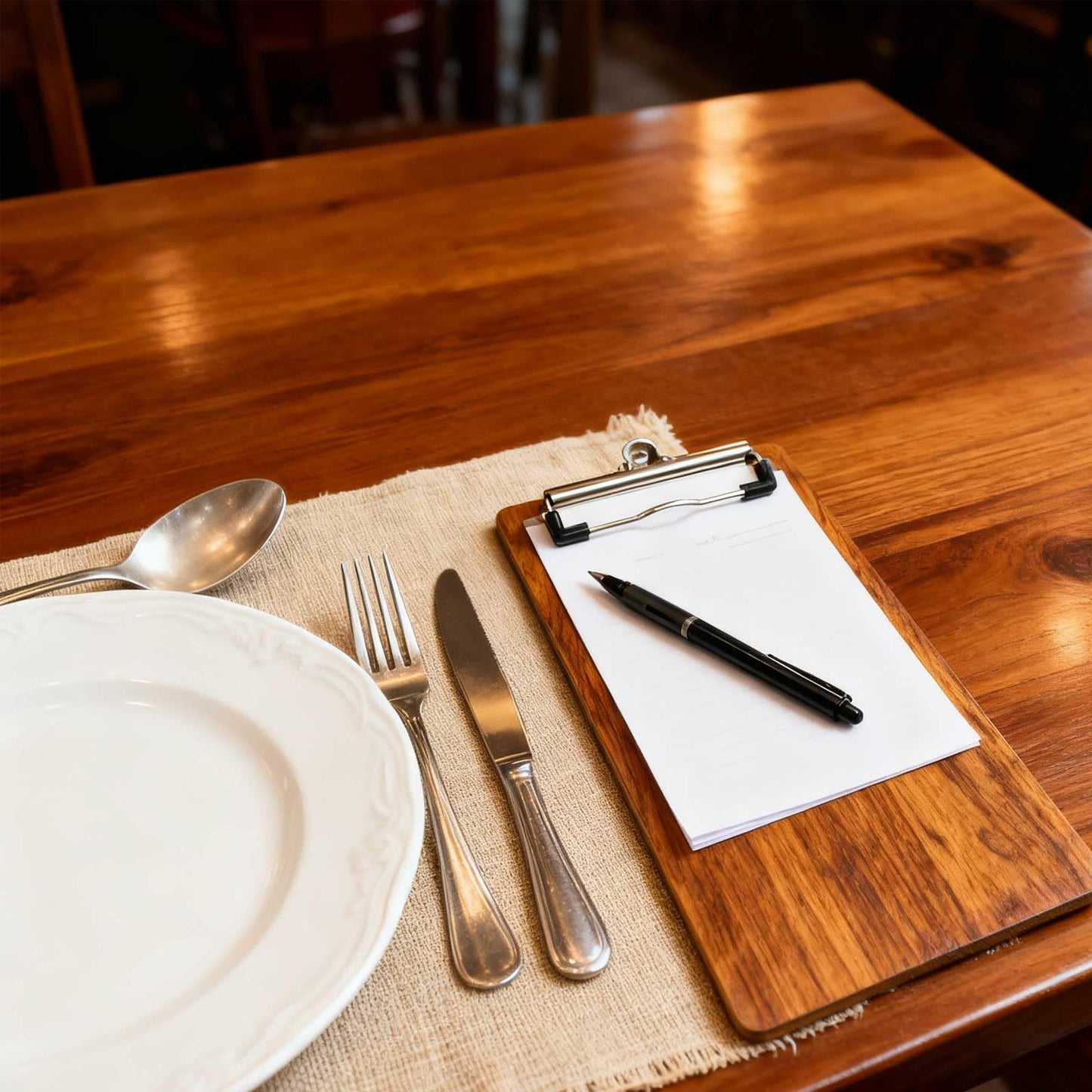 HXymxkeqi 10Pcs High - Density Wood Board Check Presenter, Mini Clipboard & Menu Holder for Restaurants, Cafe, Office, 8x4inch with Hook (10, High - Density Wood Board, 8"x4")