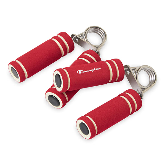 Champion 2-Pack Hand Grip Strengthener (Red), Medium Resistance Grip Strength Trainer with Soft Foam Handles, Forearm and Wrist Trainer for Home Gym Workouts, Stress Relief and Daily Conditioning