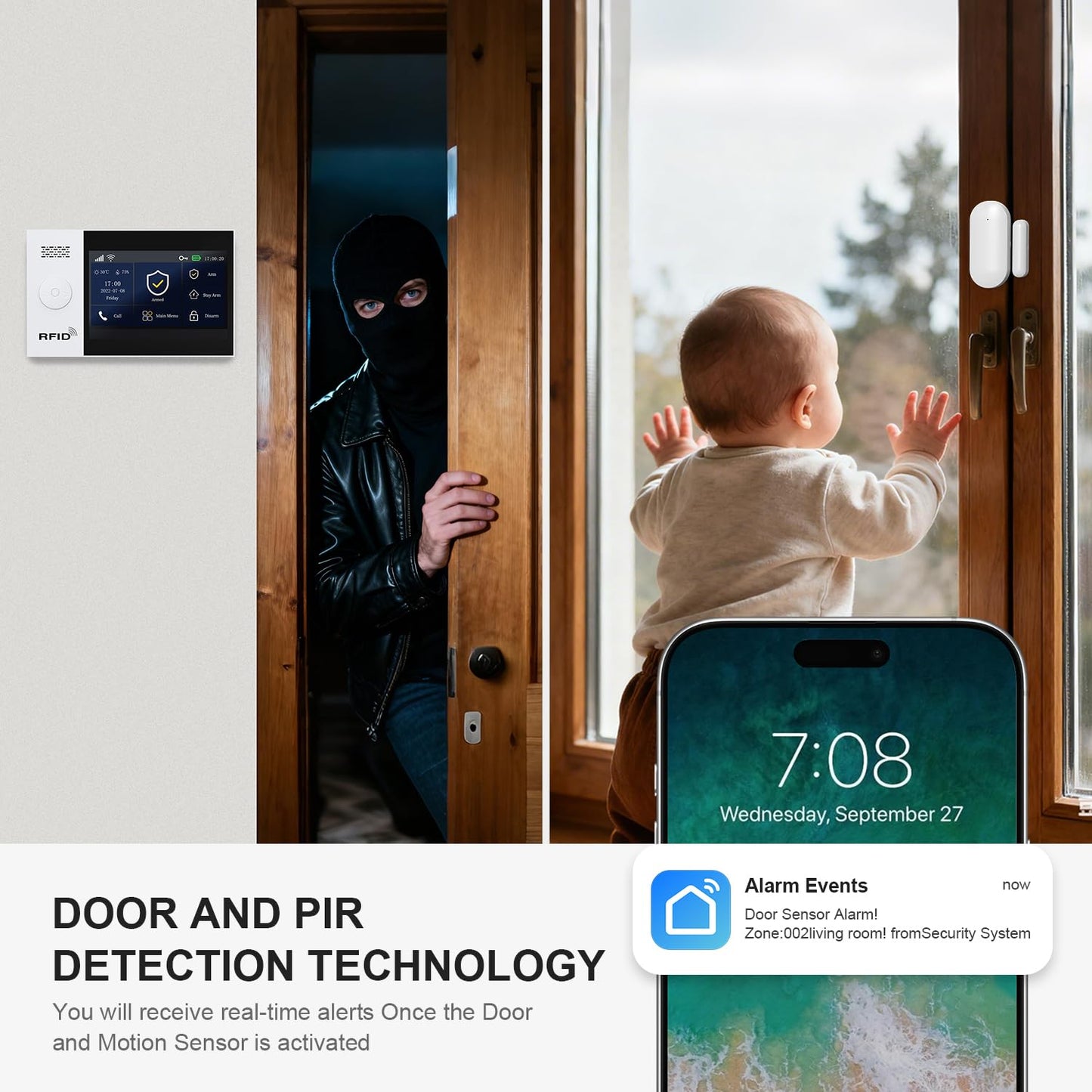 PGST Wireless Home Alarm System,Smart Home Security Systems with 4G SMS/Tuya App Instant Alerts,Motion Detector,Door Alarm Sensors,Alexa Voice Control for Apartment,Office,No Monthly Fee