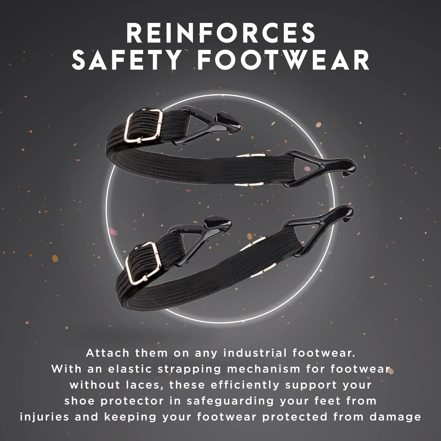 STLFLX - MetGUARDZ Replacement Straps, Replacement Straps for Pull-On Safety Boots and Shoes, Metatarsal Guard Straps, 4 Adjustable Straps per Set