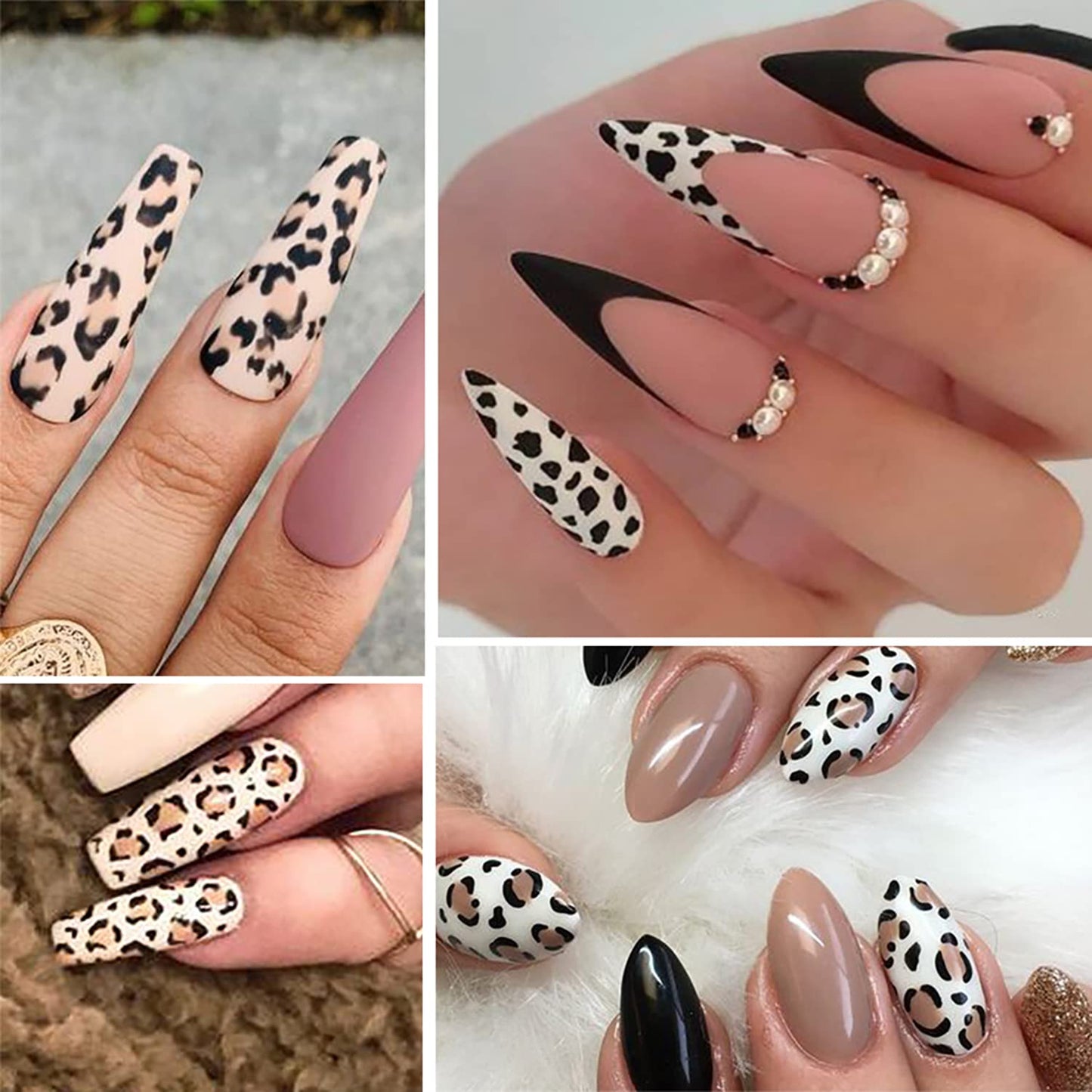 Holographic Leopard Print Decals, Starry Sky Foil Stickers, Nail Transfer Glue, Decorations