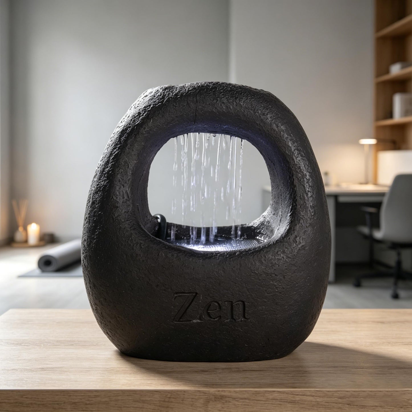 Tolatr Zen Waterfall Fountain Indoor – Small Indoor Water Fountains with Relaxing Waterfall Feature, Decorative Water Fall Fountain for Home & Office