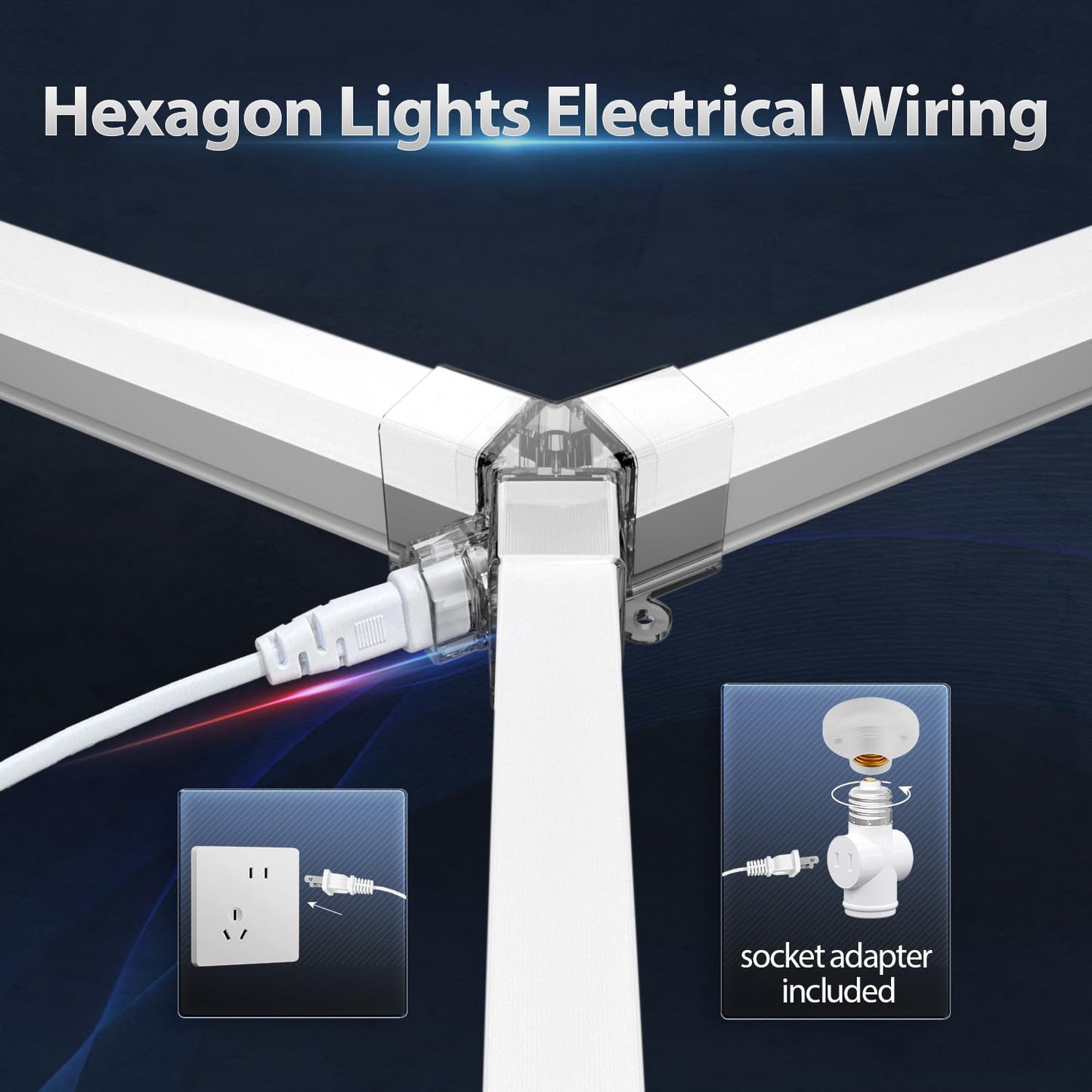 Litezone Hexagon Garage Lights: 245W 35 Pack 8 Grids LED Garage Lights - Easy Install 6500K Super Bright Honeycomb Light for Warehouse, Car Detailing Shop, Exhibition Hall, Gym