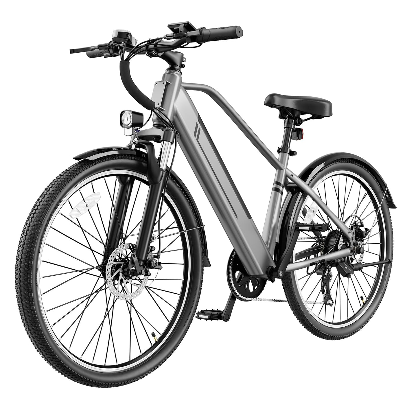 Electric Bike for Adults, Ebike 1000W Peak Motor, 25MPH Commuter Ebike, Up to 40 Miles Range, 26" Electric Bicycle for Adults with 375WH Removable Battery, All-Terrain E-Bike for Leisure(Gray)
