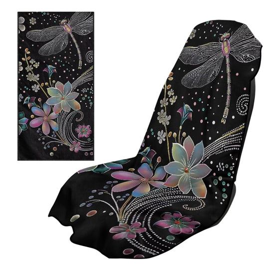 Horeset Aesthetic Dragonfly Sports Car Towel Seat Protection Workout Outdoor Activities Car Seat Cover Towel Easy Installation Seat Covers for SUV Trucks Cars Sedan Van