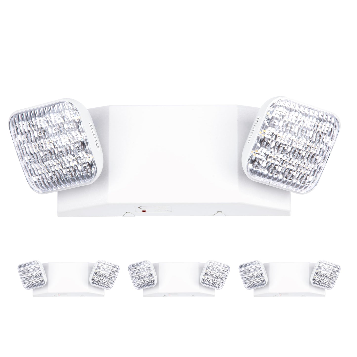 GRUENLICH LED Commercial Emergency Light with Dual Head and Backup Battery, US Standard, AC 120-277V, Hardwired Emergency Light Fixtures for Business Office Power Outages, 4-Pack