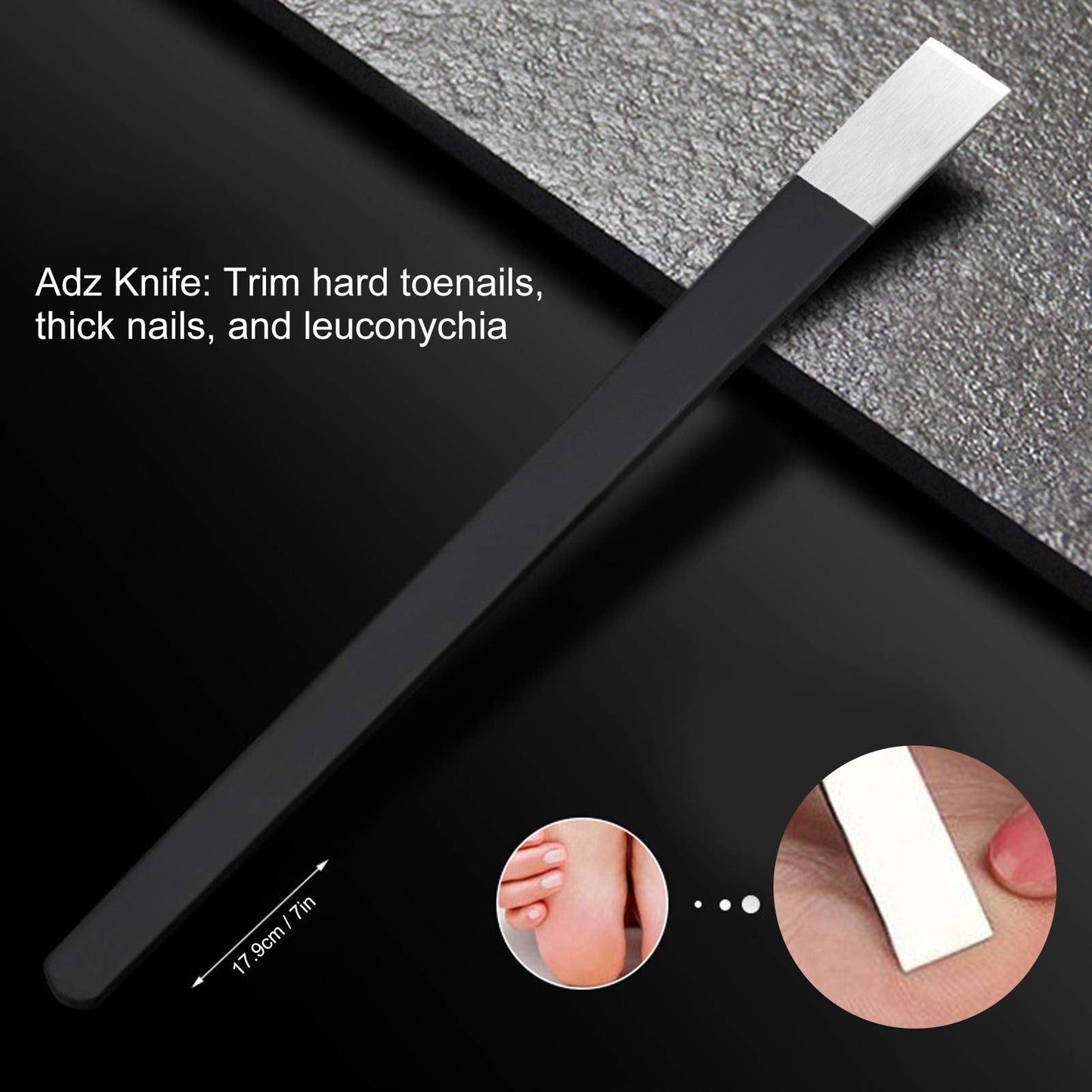 Watris Veiyi 7PCS Pedicure Knife Set, Ingrown Toenail Removal Kit, Pedicure Callus Shaver Tools, Professional Foot Scraper, Steel Foot Care for Dead Skin Corn Foot Remover Foot File Rasp (7in)