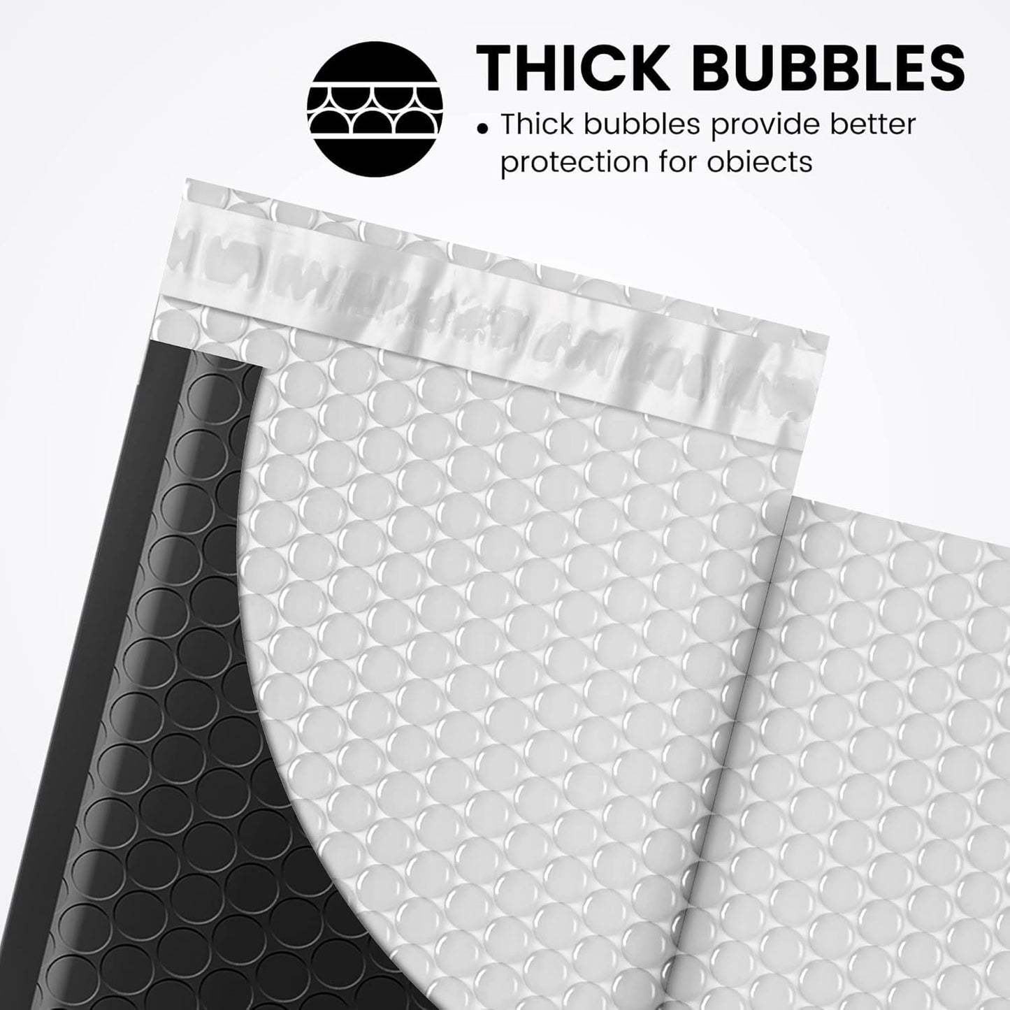 Fuxury Black Bubble Mailers 4x8" 100 Pack Waterproof Padded Envelopes Usable Size 4x7" Self Seal Bubble Envelopes Padded Mailers for Small Business, Envelope Mailers