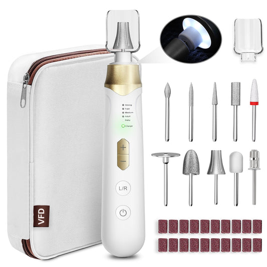 Electric Nail File Drill, Cordless 2000 mAh Rechargeable Nail Filer Electric, Portable Nail Dril Machine Drill for Nails Acrylic Manicure and Thick Toenails Buffer Grinder Care Professional (Golden)