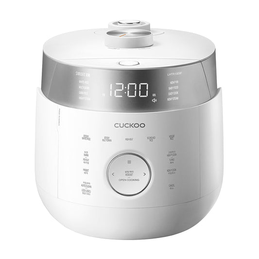 CUCKOO Twin Pressure Rice Cooker 10-Cup Uncooked / 20-Cup Cooked with Induction Heating Technology, 20 Menu Modes with Voice Guide, Large Rice Maker Multi-Cooker & Pressure Cooker (CRP-LHTR1009FW)