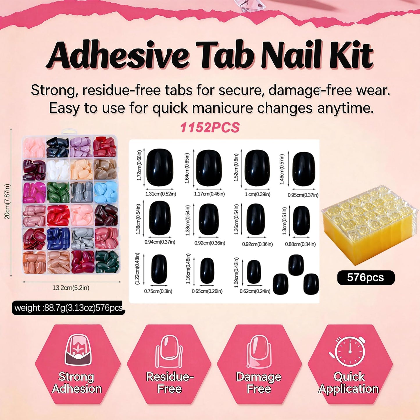 Press On Nails Short, 24 Colors 576PCS Cat Eye Press On Nails, Cat Eye Nails Short Round, Glossy Glitter Finish, Easy Apply Natural Fit, Lightweight for Nail Art Women